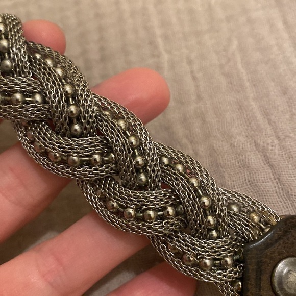 CLOSED GENUINE LEATHER BROWN LEATHER WITH METAL BELT . Size 90 . Made in Italy - Picture 6 of 7